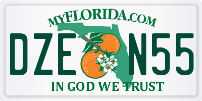 FL license plate DZEN55