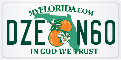 FL license plate DZEN60
