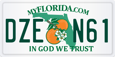 FL license plate DZEN61
