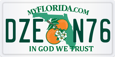 FL license plate DZEN76