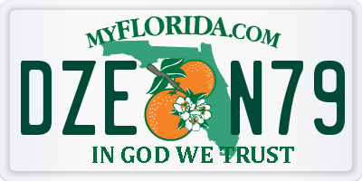 FL license plate DZEN79