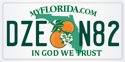 FL license plate DZEN82