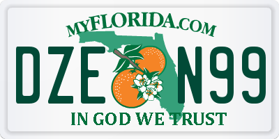 FL license plate DZEN99