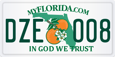 FL license plate DZEO08