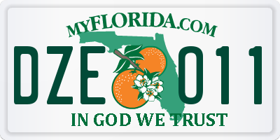 FL license plate DZEO11