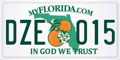 FL license plate DZEO15