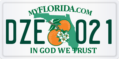 FL license plate DZEO21