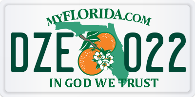 FL license plate DZEO22