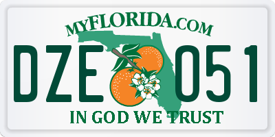 FL license plate DZEO51
