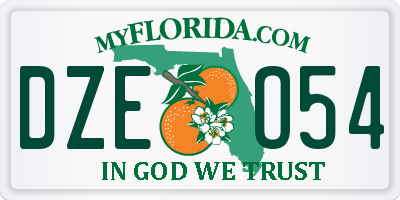 FL license plate DZEO54