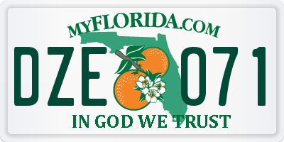 FL license plate DZEO71