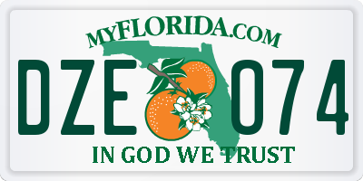 FL license plate DZEO74