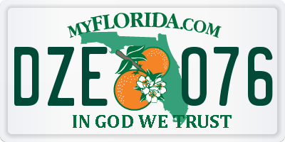 FL license plate DZEO76