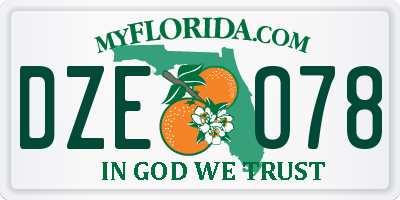 FL license plate DZEO78