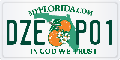 FL license plate DZEP01