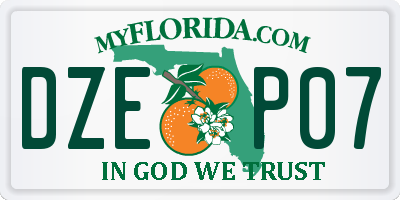 FL license plate DZEP07