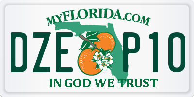 FL license plate DZEP10