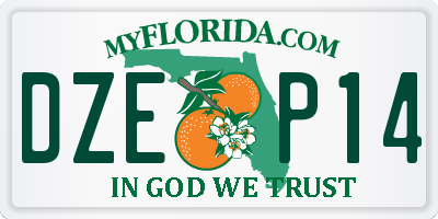 FL license plate DZEP14