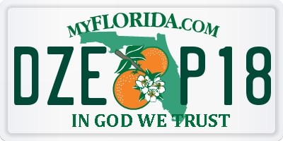 FL license plate DZEP18