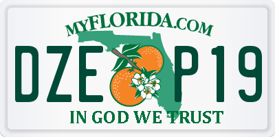 FL license plate DZEP19