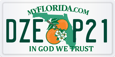 FL license plate DZEP21