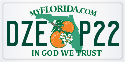 FL license plate DZEP22