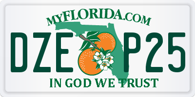 FL license plate DZEP25