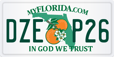FL license plate DZEP26