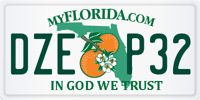 FL license plate DZEP32