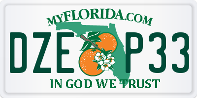 FL license plate DZEP33