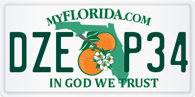FL license plate DZEP34
