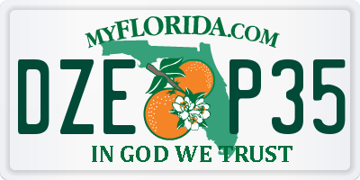 FL license plate DZEP35