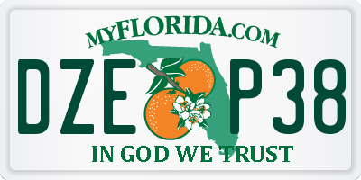 FL license plate DZEP38