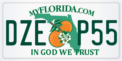 FL license plate DZEP55