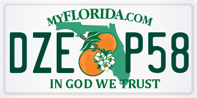 FL license plate DZEP58