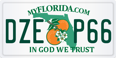 FL license plate DZEP66