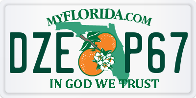 FL license plate DZEP67