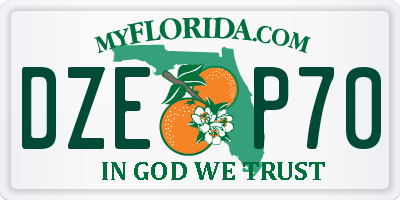 FL license plate DZEP70