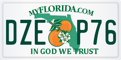 FL license plate DZEP76