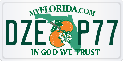 FL license plate DZEP77