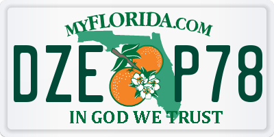 FL license plate DZEP78