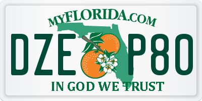 FL license plate DZEP80