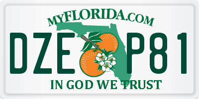 FL license plate DZEP81
