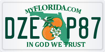 FL license plate DZEP87