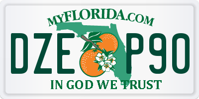 FL license plate DZEP90