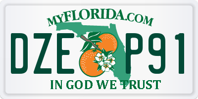FL license plate DZEP91