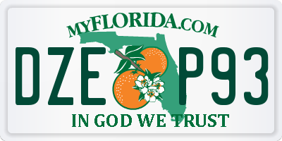 FL license plate DZEP93