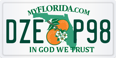FL license plate DZEP98