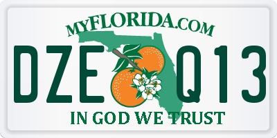 FL license plate DZEQ13