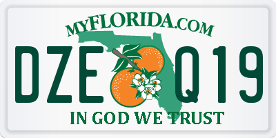 FL license plate DZEQ19